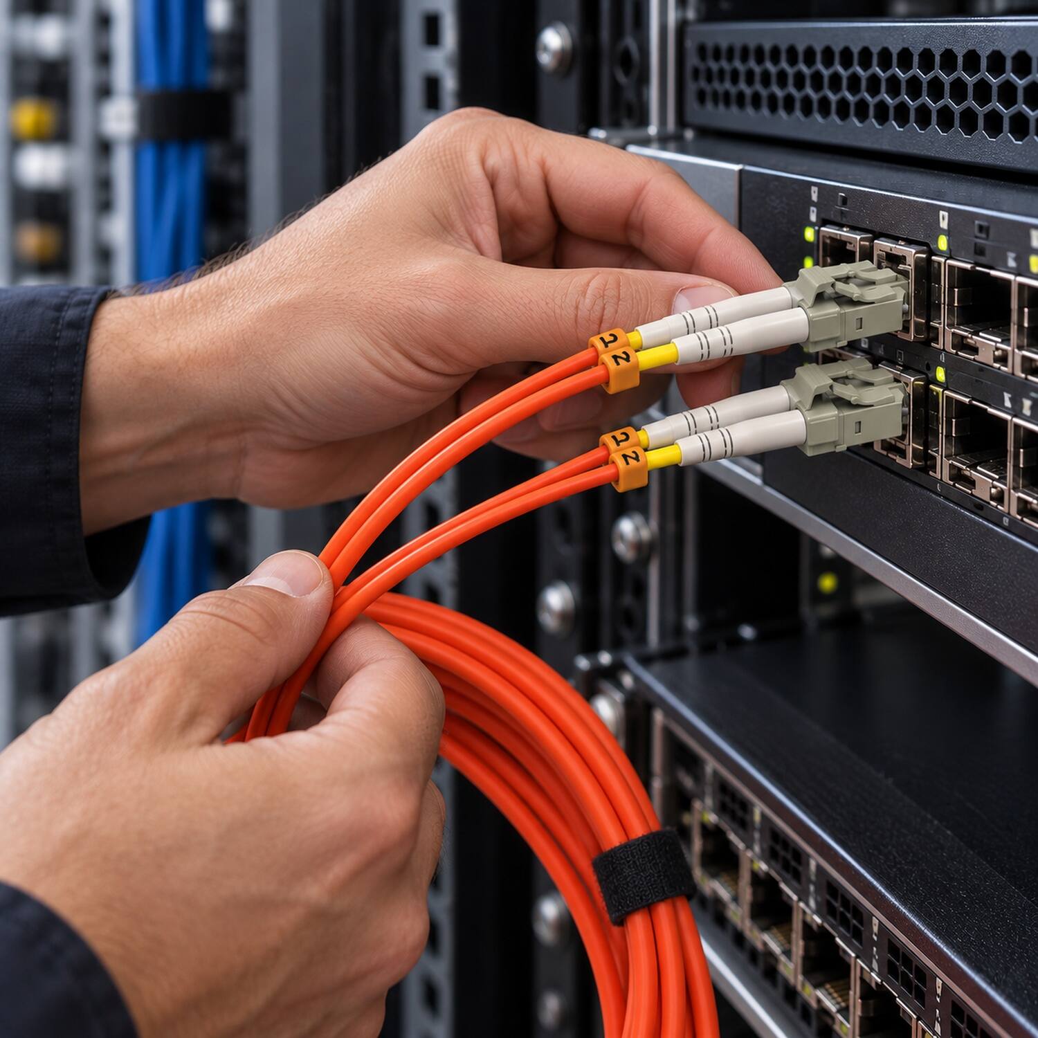 Back. Sanoxy - 10m LC/LC Duplex 62.5/125 Multimode OM1 Fiber Optic Cable - Multi.