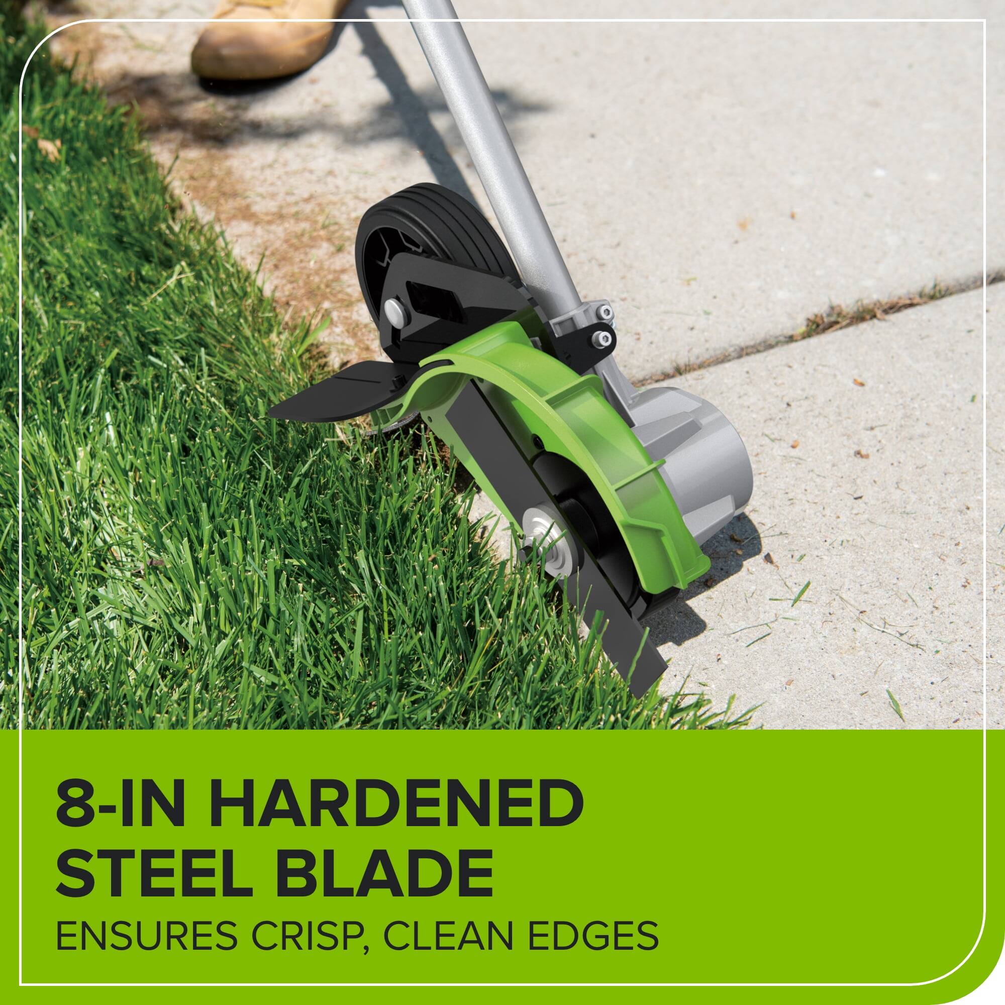 8-IN HARDENED STEEL BLADE  
ENSURES CRISP, CLEAN EDGES