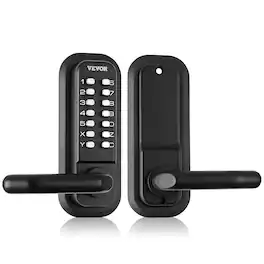 VEVOR - Mechanical Keyless Entry Door Lock, 14 Digit Keypad, Embedded Outdoor Gate Door Locks Set with Keypad and Handle - Black