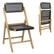 Front. Costway - 2 Piece Patio Folding Chairs with Woven Rope Seat & High Back Indonesia Teak Wood for Porch - Natural + Black.