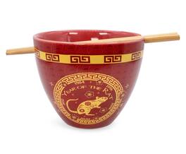 Boom Trendz - Year Of The Rat Chinese Zodiac 16-Ounce Ramen Bowl and Chopstick Set - Red