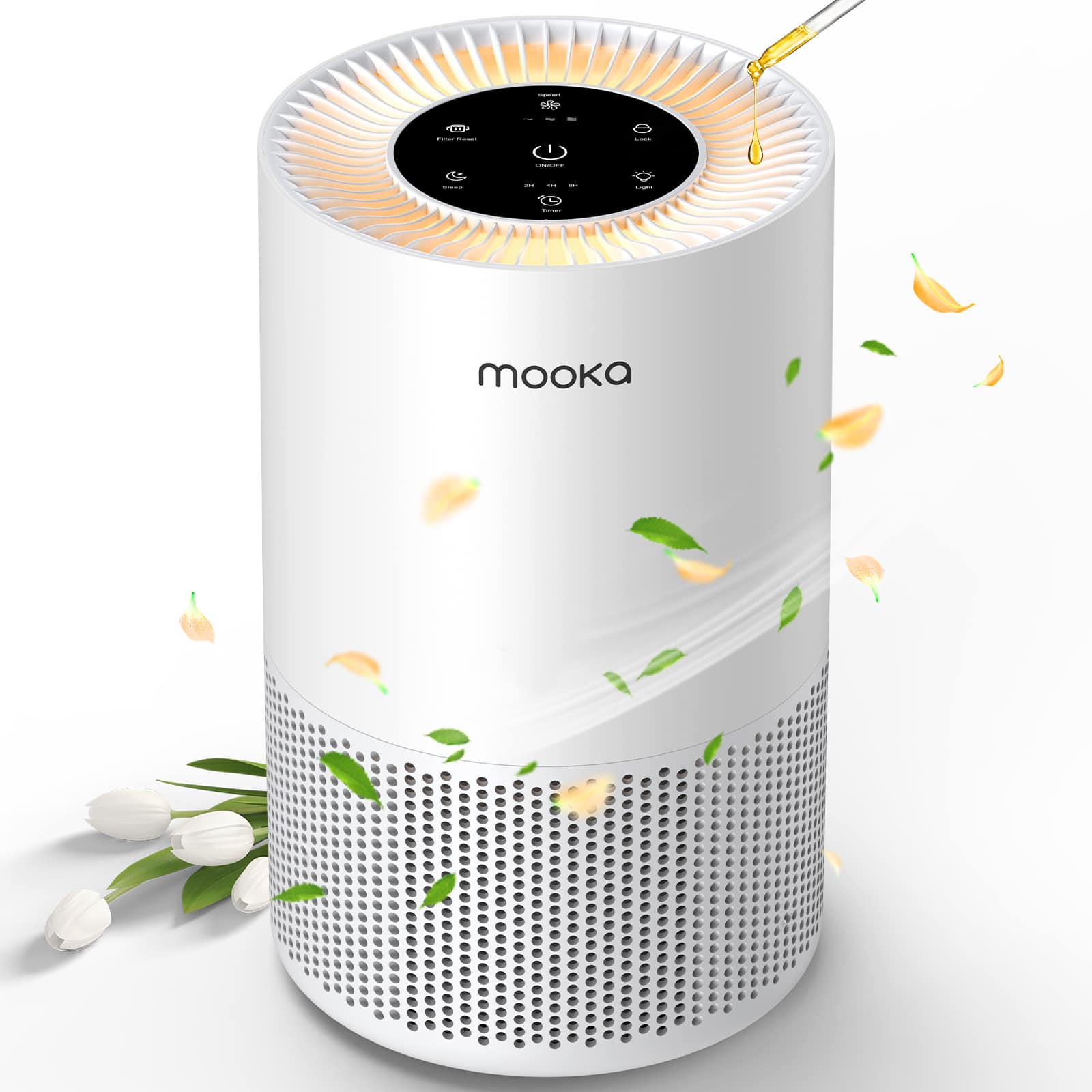 ZACHVO - Air Purifier for rooms up to 1,200 ft² for bedrooms with pets Includes timer,scented sponge and air filter