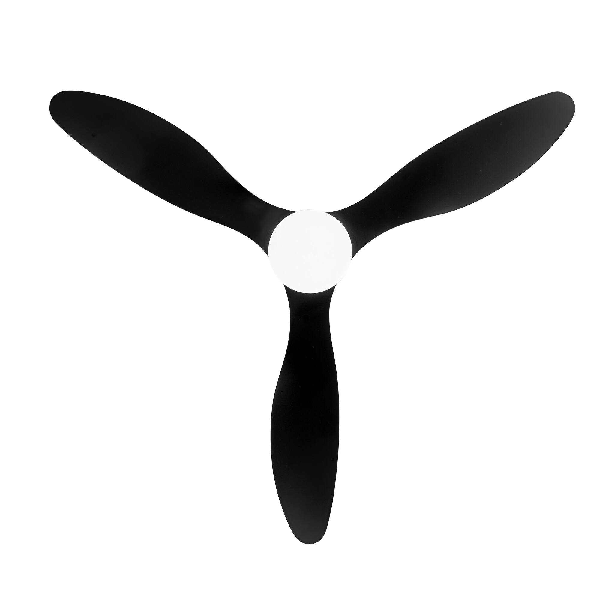 Alt View 10. Breezary - 52" Indoor Ceiling Fan, 3 ABS Blades, 6-Speed DC Motor, Remote Control, Memory/Timer, 3-Color LED Light, 5"/10" Downrods - Matte Black.