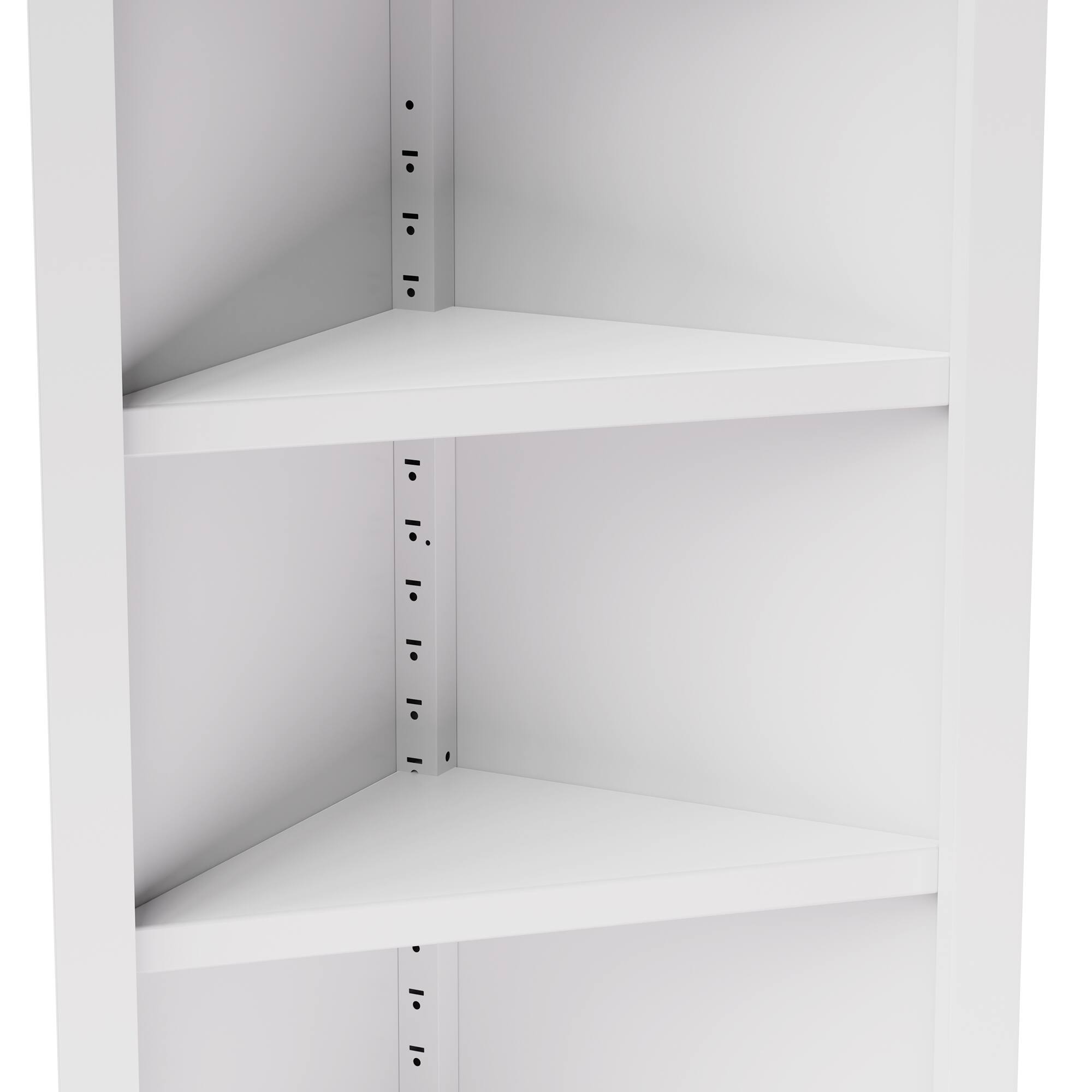Alt View 7. Boyel Living - White 71" Tall Corner Storage Cabinet with 2 Doors 5-Tier Metal Cabinet with Adjustable Shelves Freestanding - White.