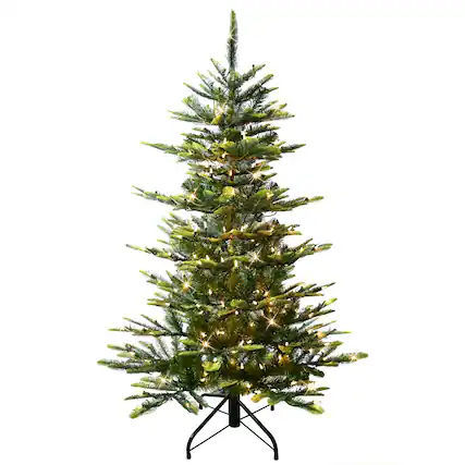 Front. Skar Audio - Aspen Fir Artificial Christmas Tree With 250 Lights 411 Realistic Dense Branch Tips Easy Setup - 4.5' Aspen Fir with 250 Clear Lights.