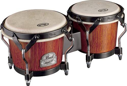 Front Standard. Pearl Drums - Primero 2-Piece Bongo Set - Hawaiian Koa.