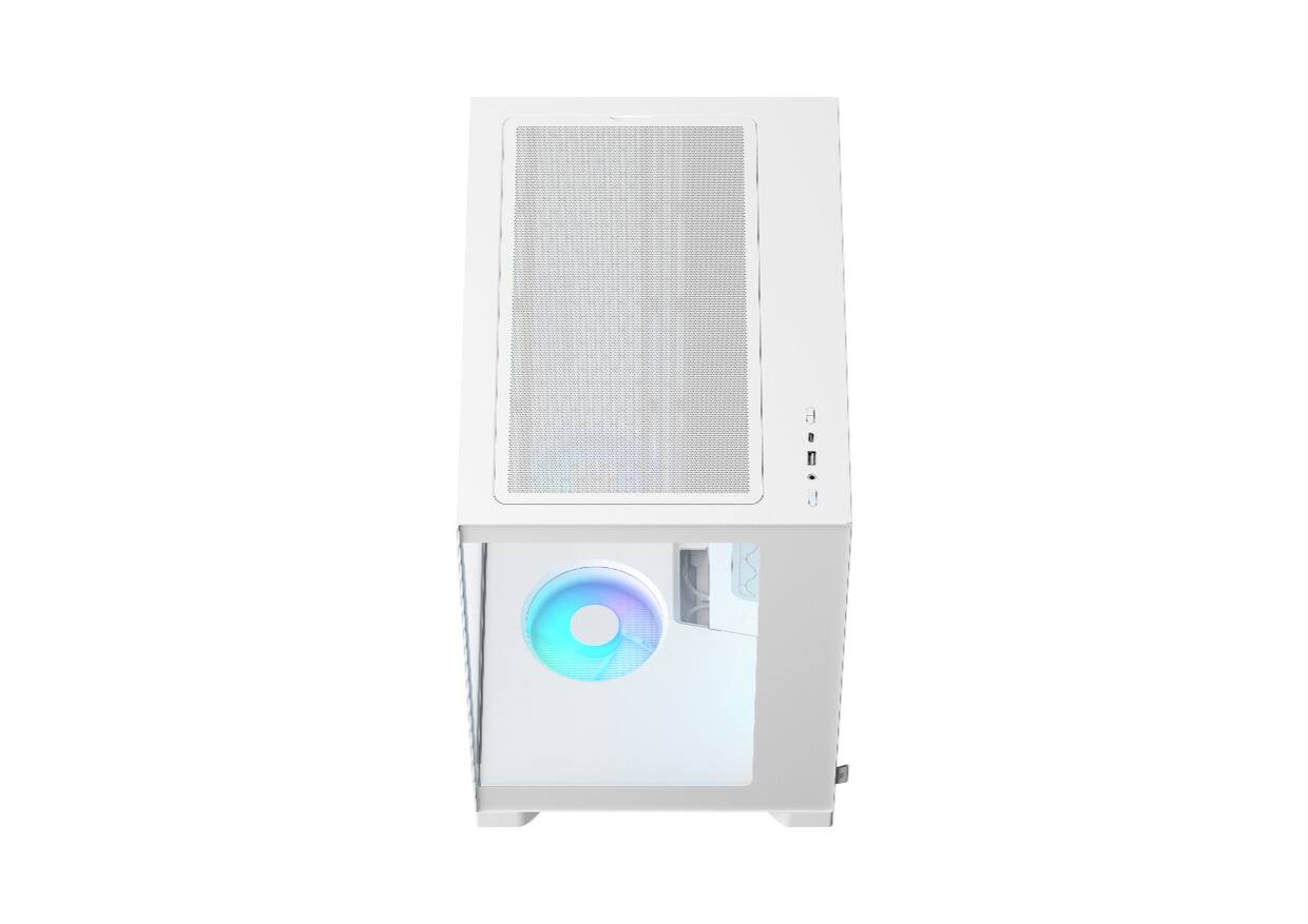 Left. Fractal Design - Fractal Design Pop 2 Vision White RGB - Dual-Chamber Case with Glass Panels, 4 RGB Fans, Spacious E-ATX/ATX/mATX/ITX - White.