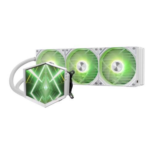 Angle. TRYX - TRYX Stage 360 ARGB AIO 360mm Dual 4.0'' Screen 720x720 3 Modes Asetek 7th Gen V2 280W TDP ROTA SL Fans Intel/AMD - White.