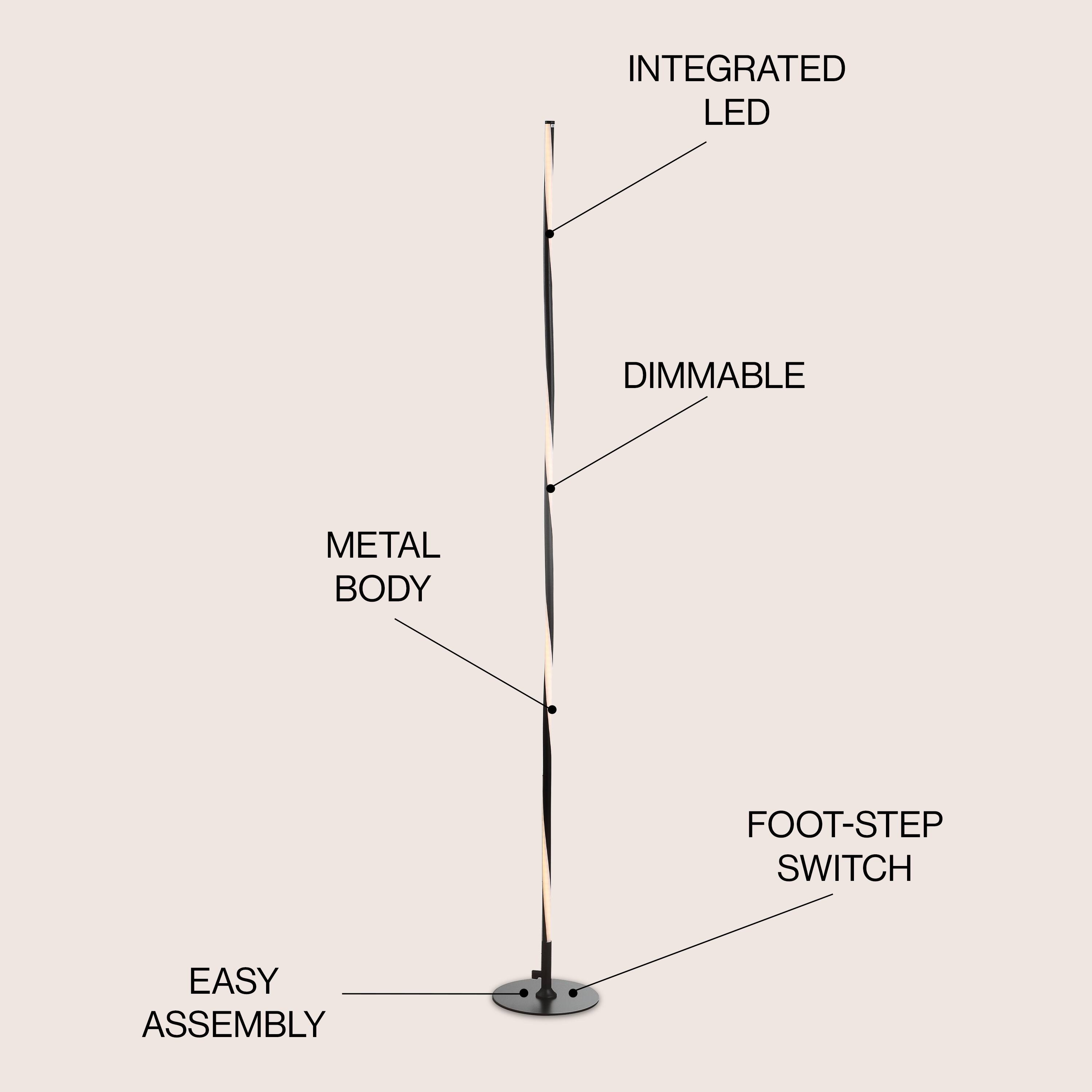 INTEGRATED LED DIMMABLE METAL BODY FOOT-STEP SWITCH EASY ASSEMBLY