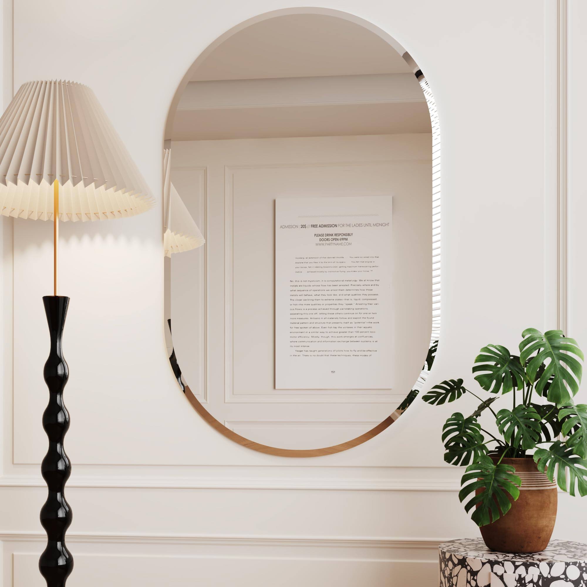 Frameless-x 42"L x 26"W