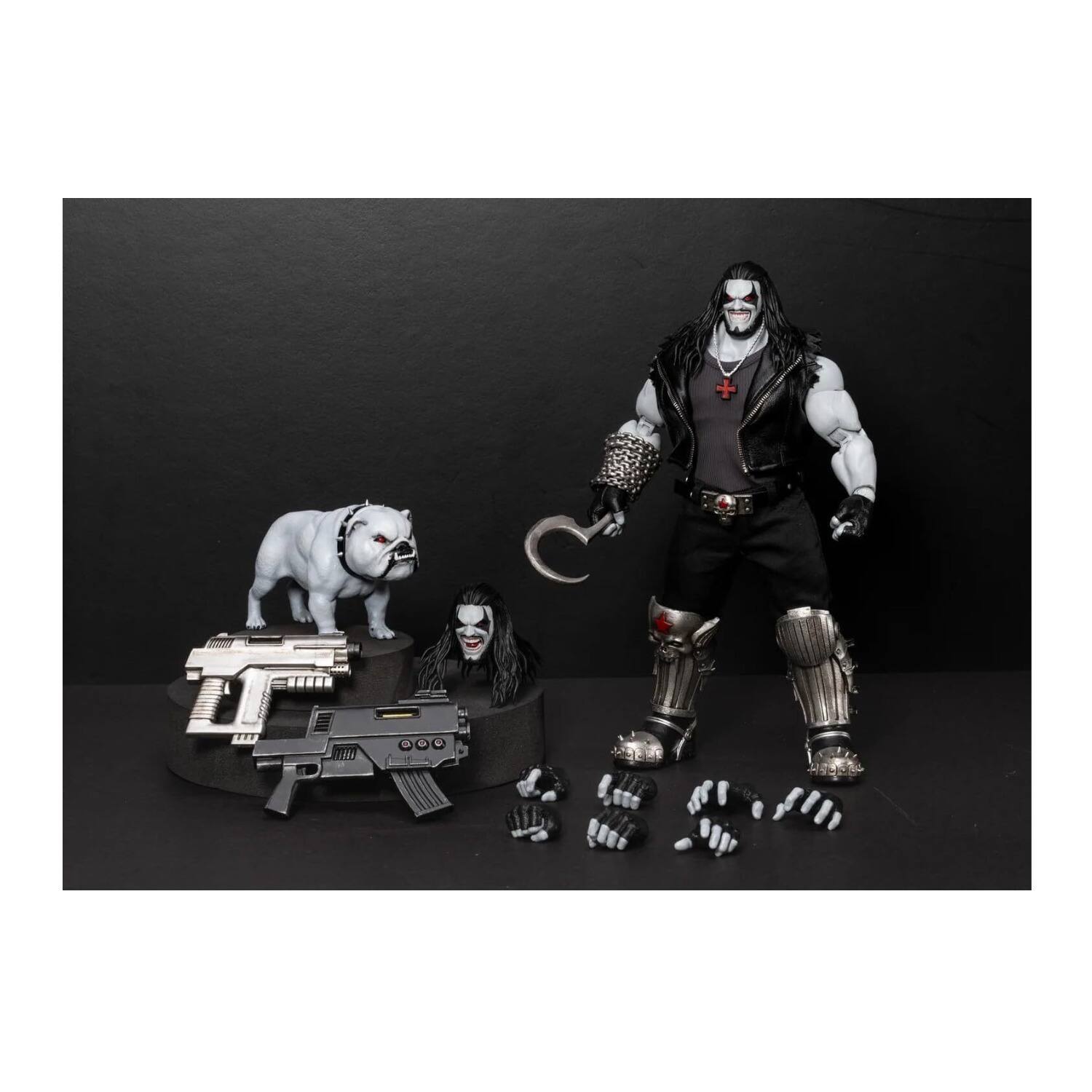 Angle. Beast Kingdom - Beast Kingdom San Diego 2025: DC Comics Lobo Action Figure (Deluxe Version).