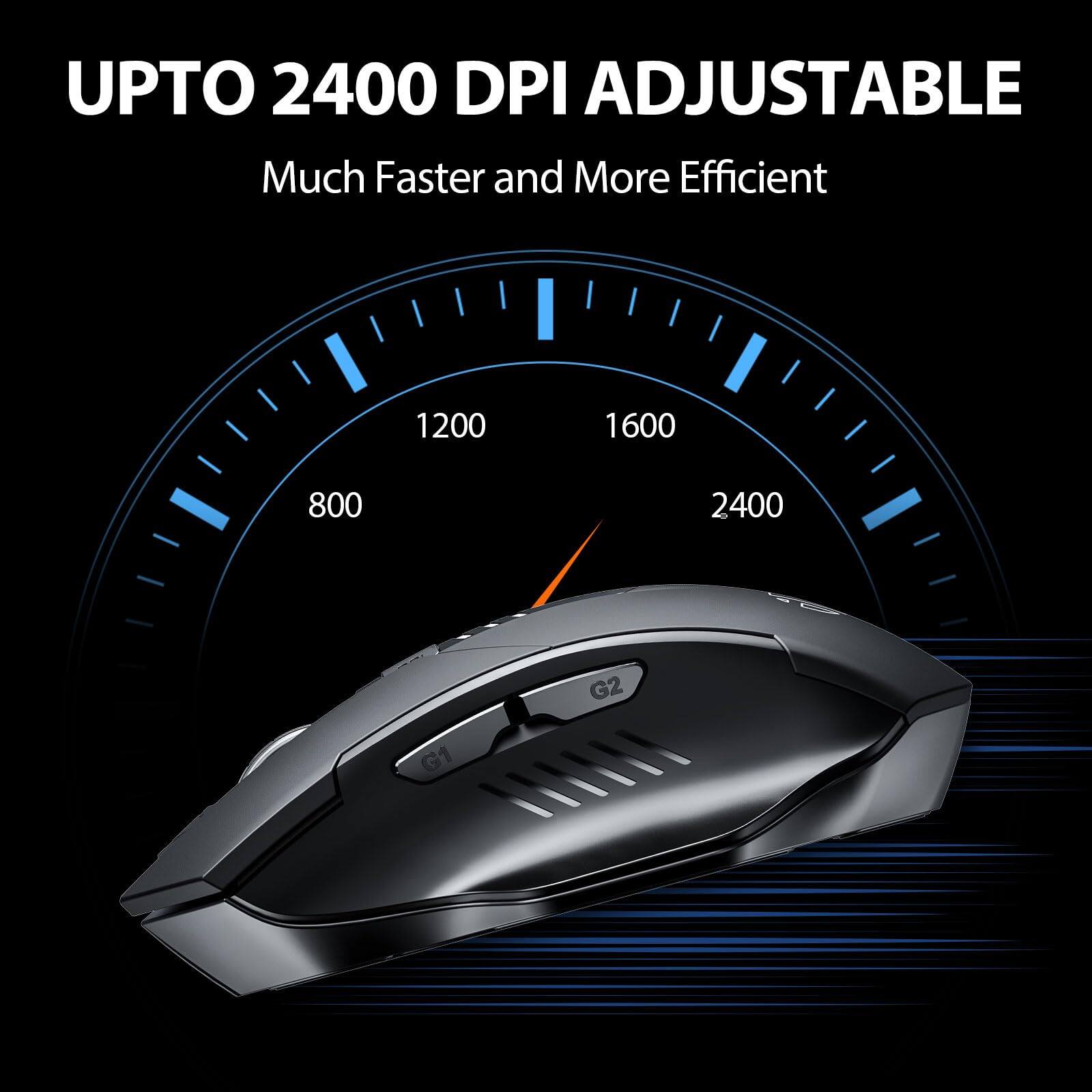 UPTO 2400 DPI ADJUSTABLE  
Much Faster and More Efficient  

1200 1600 2400  
800  

G1 G2