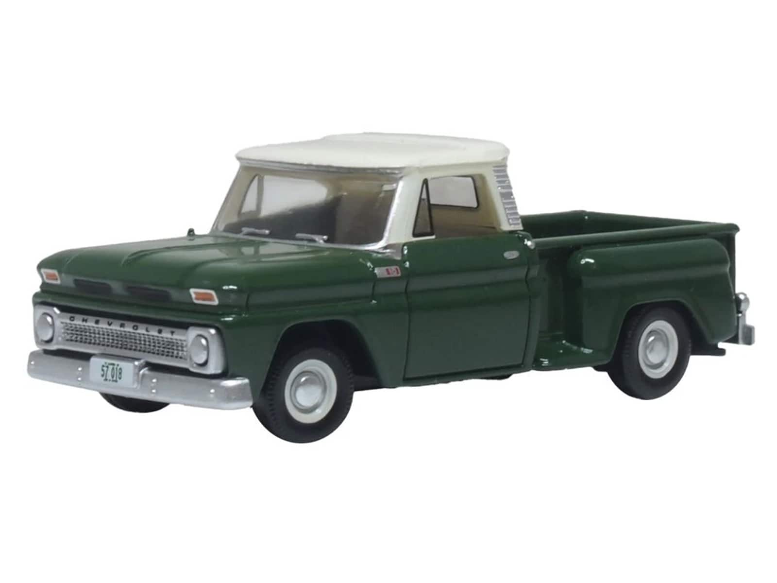 1965 Chevrolet C10 Stepside Pickup Truck Dark Green with Ivory Top 1/87 (HO) Scale Diecast Model Car by Oxford Diecast price history on PriceWatchPro