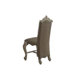 Manhattan Lane - Faux Leather Upholstered Wooden Counter Height Chair with Nail head Trim, Set of Two - Gray and White