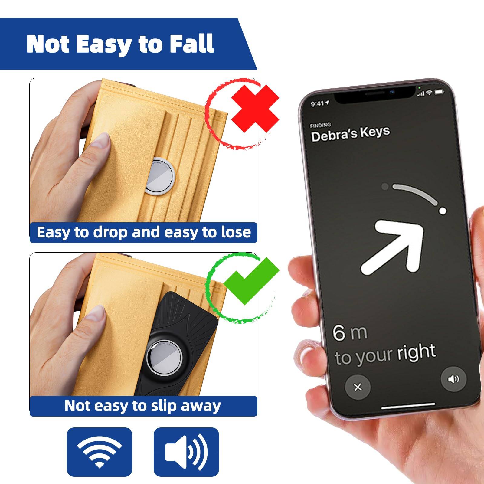 Alt View 1. Jadie Link - Pack Airtag Wallet Holder Slim Card Air Tag Case Handbag Clutch Bag Purse black Ultra-Thin Design airtag card holder - White.