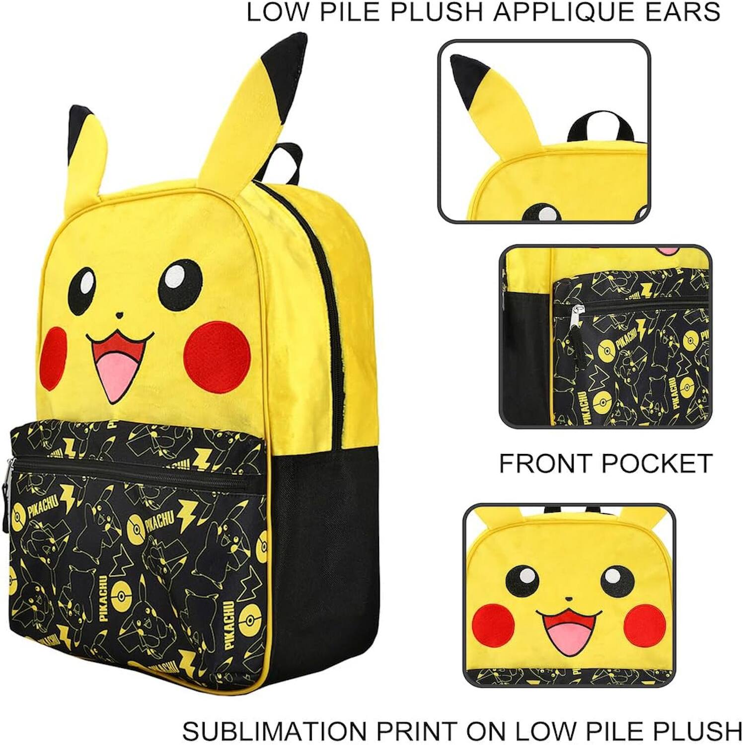 LOW PILE PLUSH APPLIQUE EARS

FRONT POCKET

SUBLIMATION PRINT ON LOW PILE PLUSH