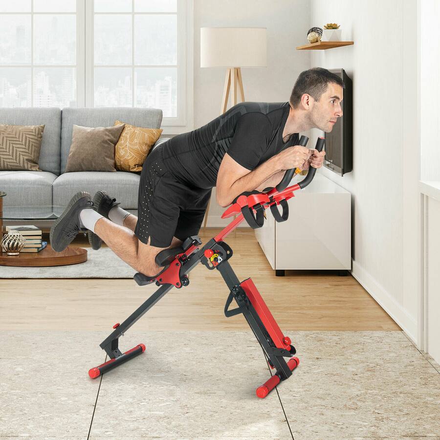 Row Machine Crunch Costway 4 in 1 Folding Rowing Machine AB Crunch Workout Machine with ...