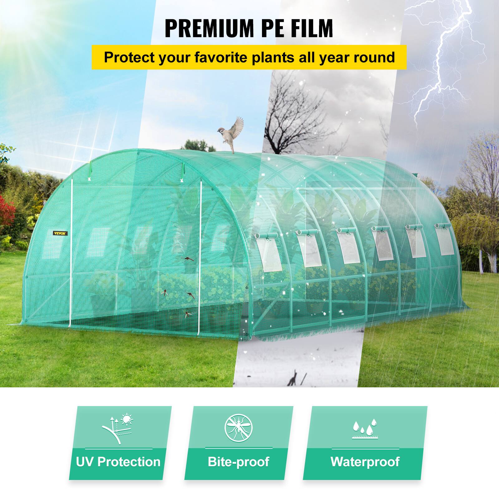 PREMIUM PE FILM
Protect your favorite plants all year round

- UV Protection
- Bite-proof
- Waterproof