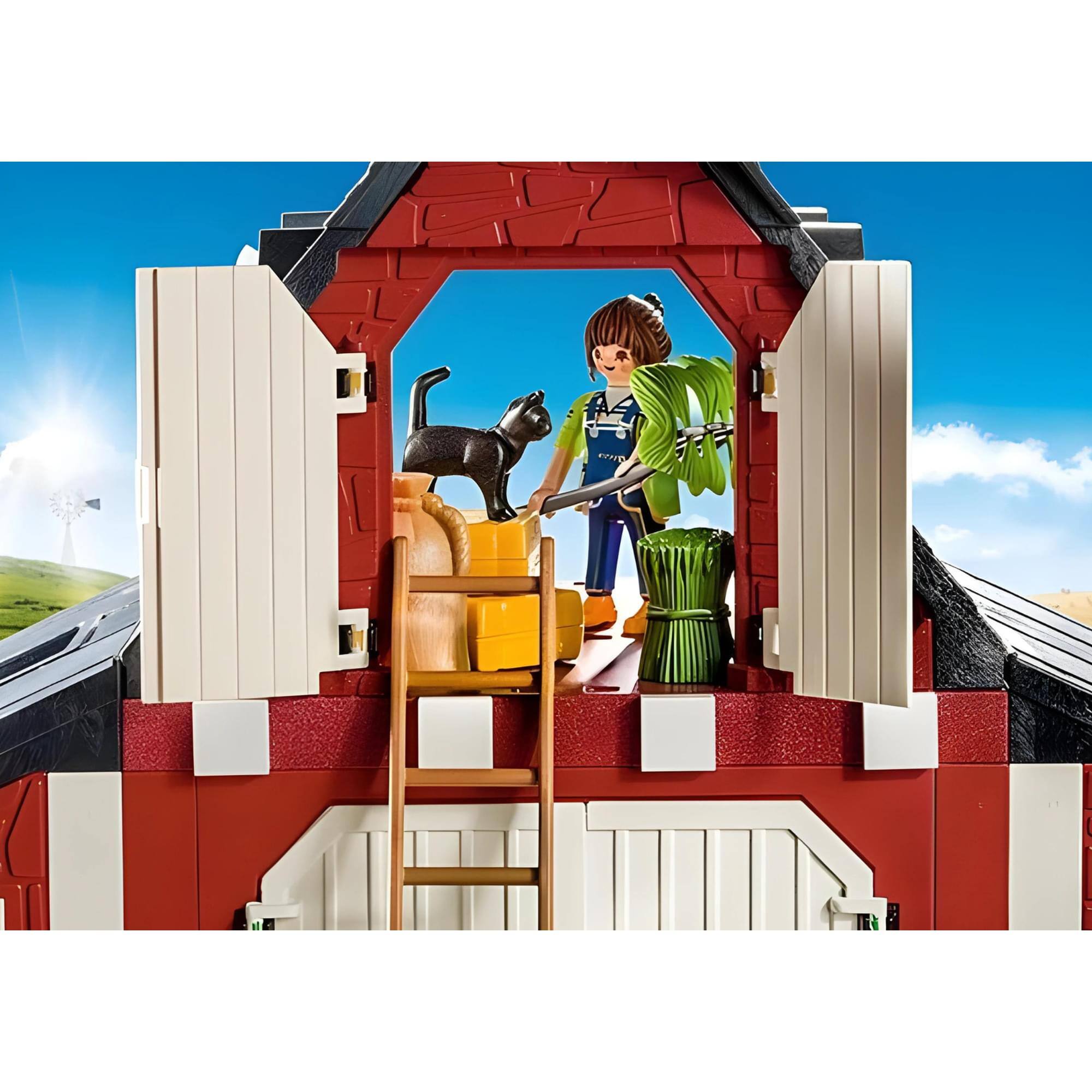 Alt View 4. Playmobil - Playmobil 9315 Barn with Silo Building Set - Red.