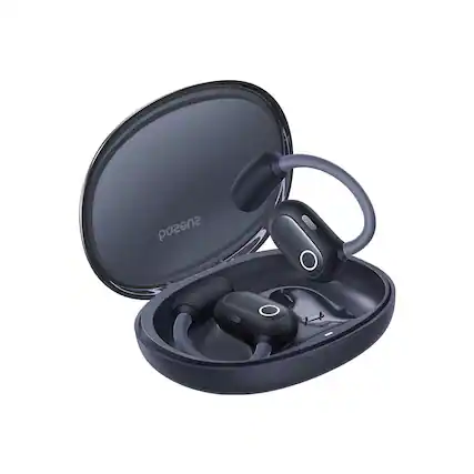 Front. Baseus - Baseus Open Ear Headphones True Wireless Earbuds Bluetooth 5.3 Sport Earphones, Black - Black.