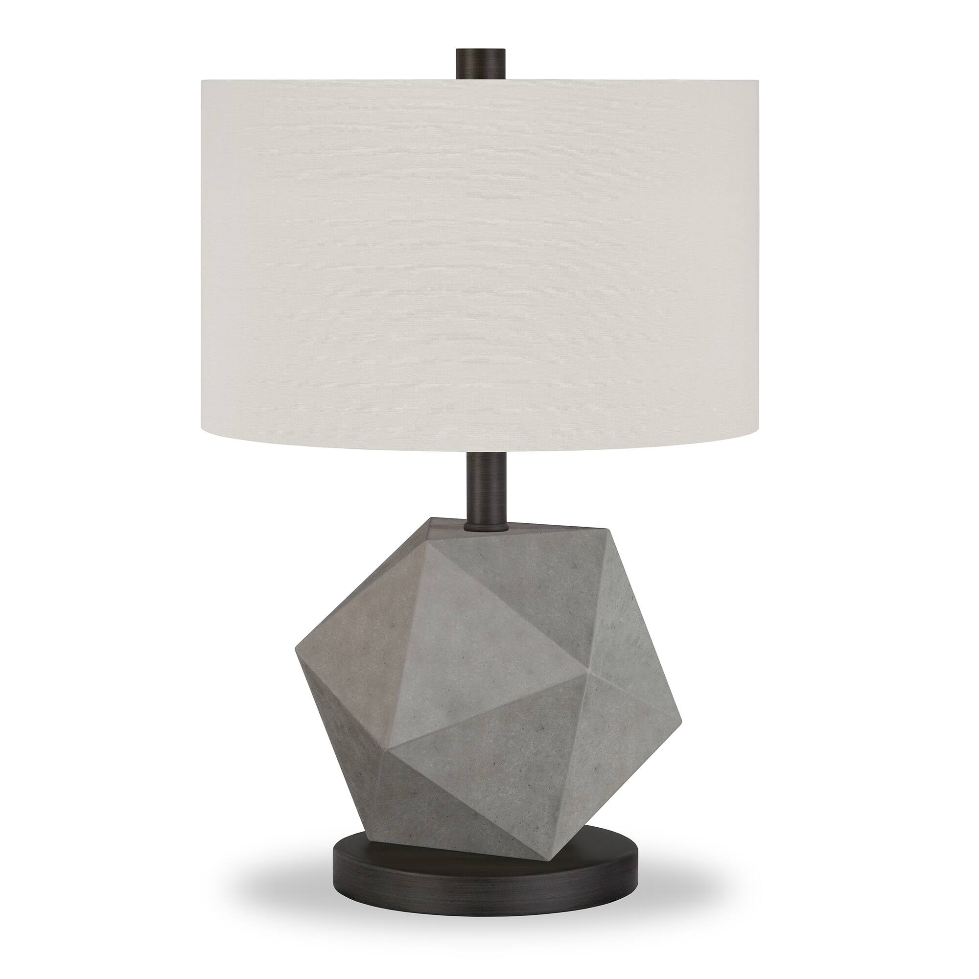 Front Zoom. Camden&Wells - Kore Table Lamp - Concrete/Blackened Bronze.