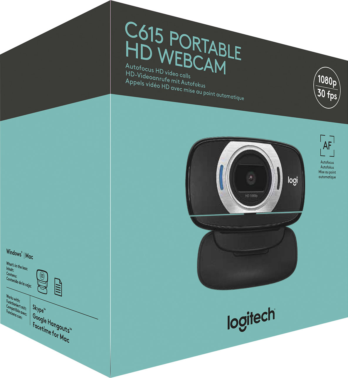 Logitech 1080 Webcam with HD Light Correction Black - Best Buy