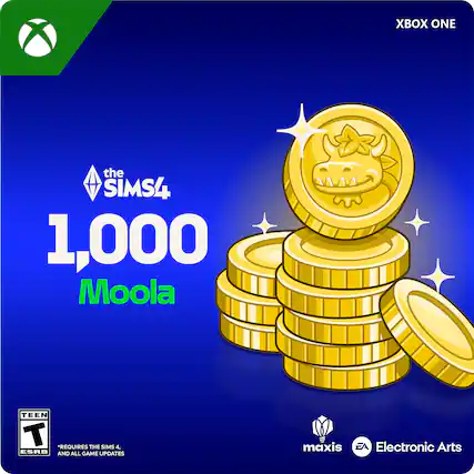 XBOX ONE
the SIMS 4
1,000 Moola
TEEN
*REQUIRES THE SIMS 4, ESRB AND ALL GAME UPDATES
maxis EA Electronic Arts
