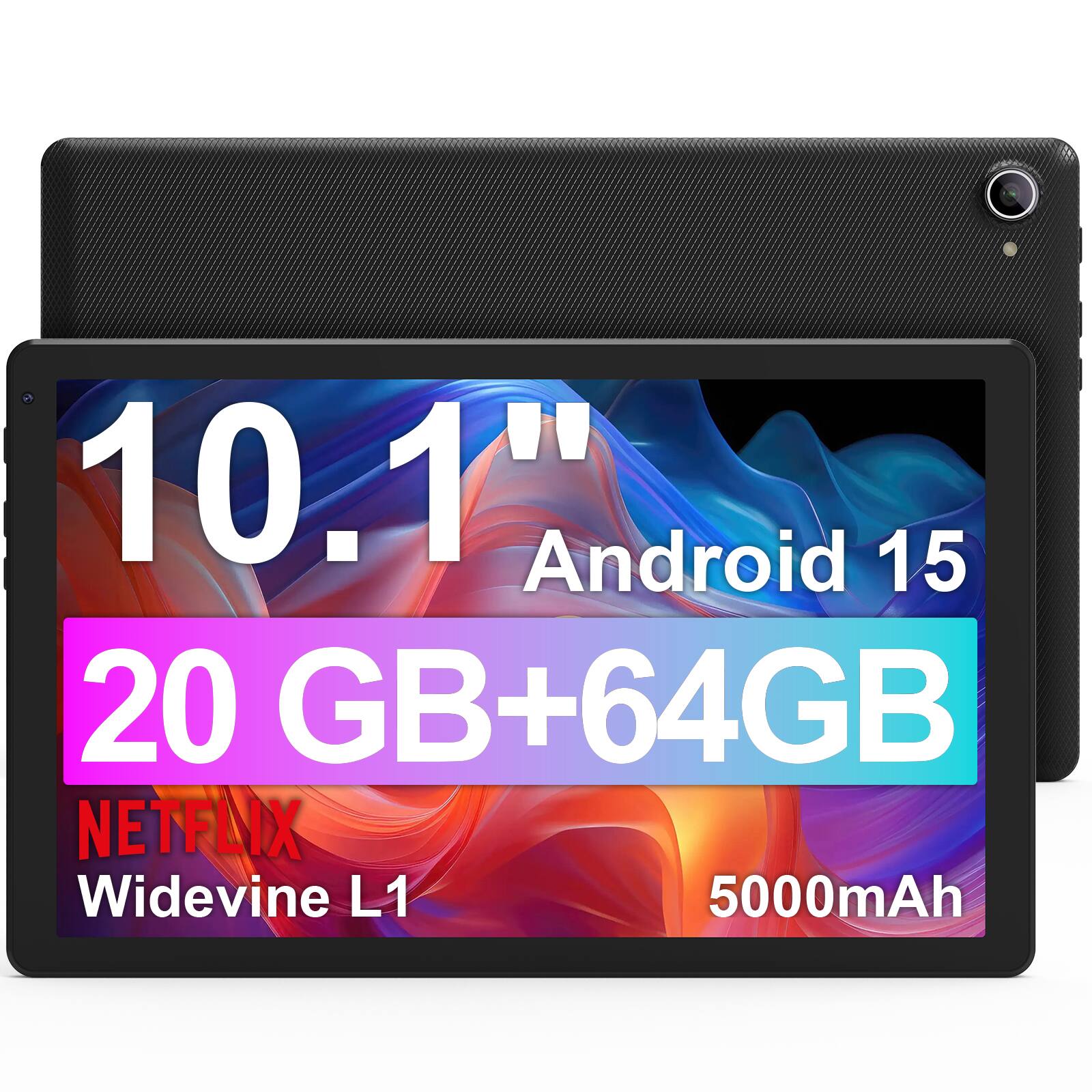 10.1" Android 15 20 GB+64GB NETFLIX Widevine L1 5000mAh