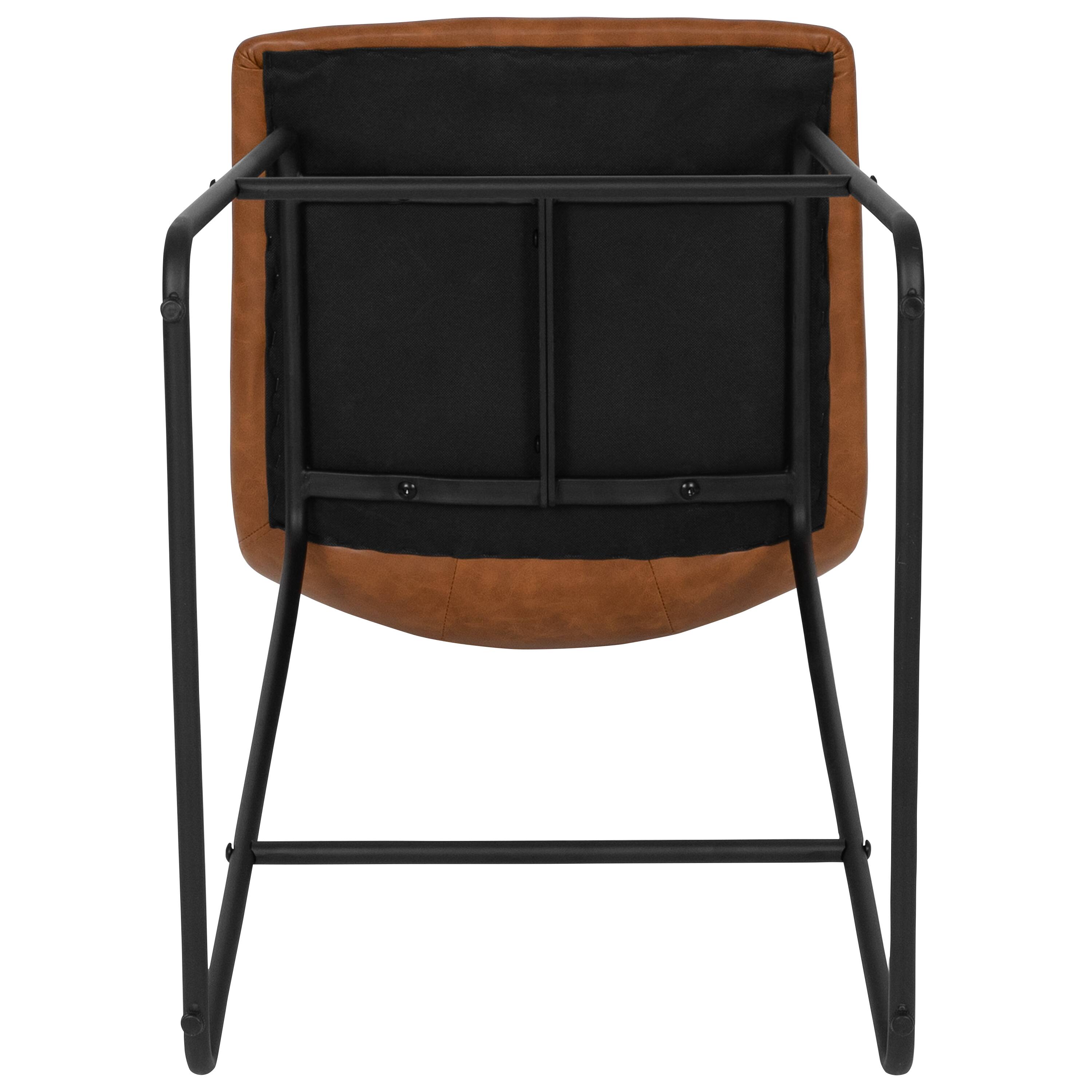 Alt View 10. Emma + Oliver - Set of 2 Kitchen Counter Height Stool - 24 Inch LeatherSoft Barstool - Light Brown.