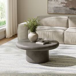 Argos Indoor - Outdoor Patio Concrete Round Coffee Table by Modway - Gray