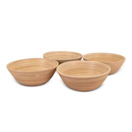 Lexa - Bamboo Salad Bowl Set, 8 Inch x 4, Bamboo - Natural
