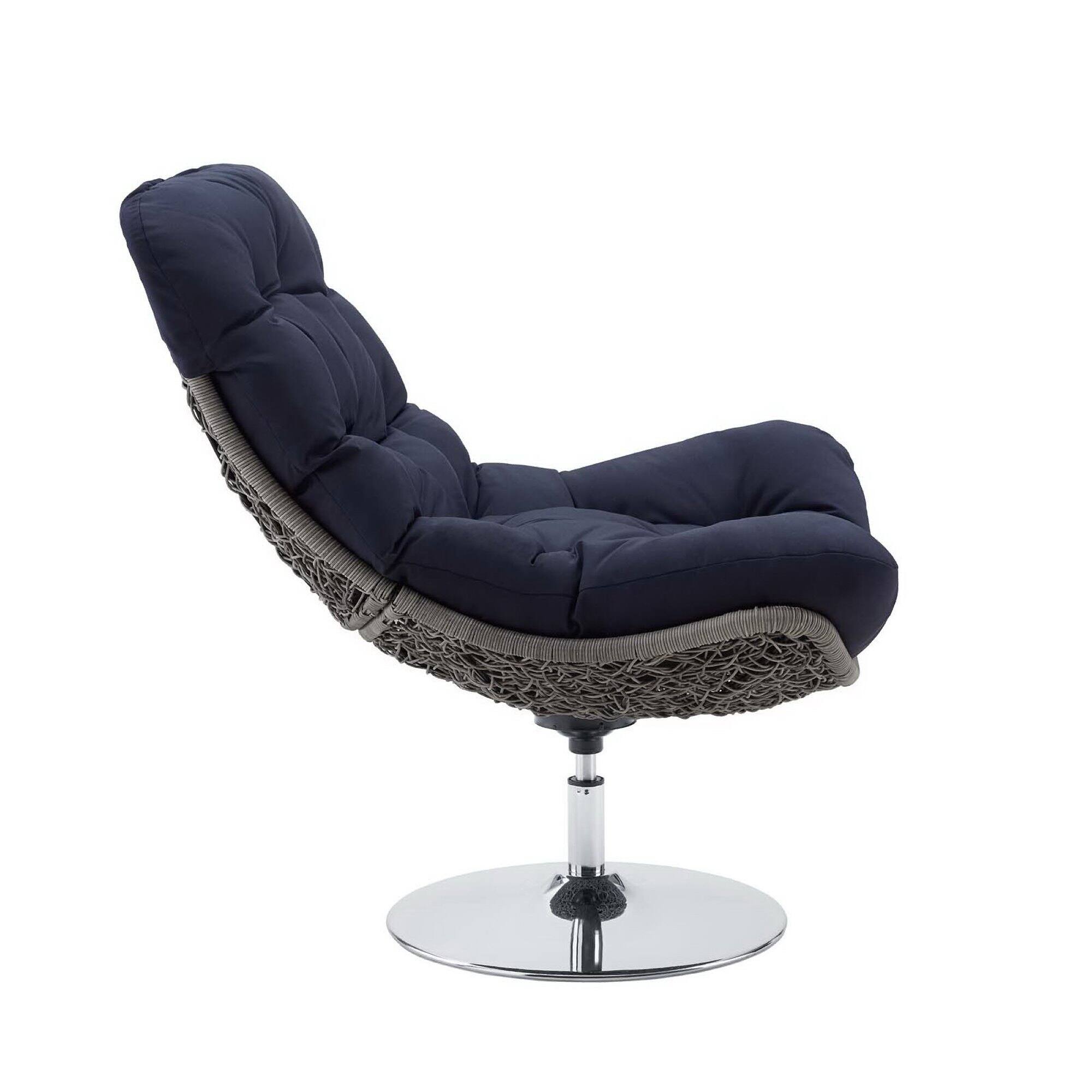 Back. Modway - Brighton Wicker Rattan Outdoor Patio Swivel Lounge Chair by Modway - Light Gray Navy.
