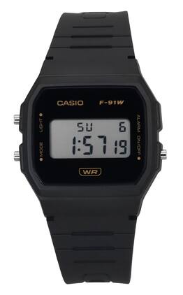 Casio - POP Digital Gray Bio Based Resin Strap Quartz F-91WB-8A Unisex Watch - Black