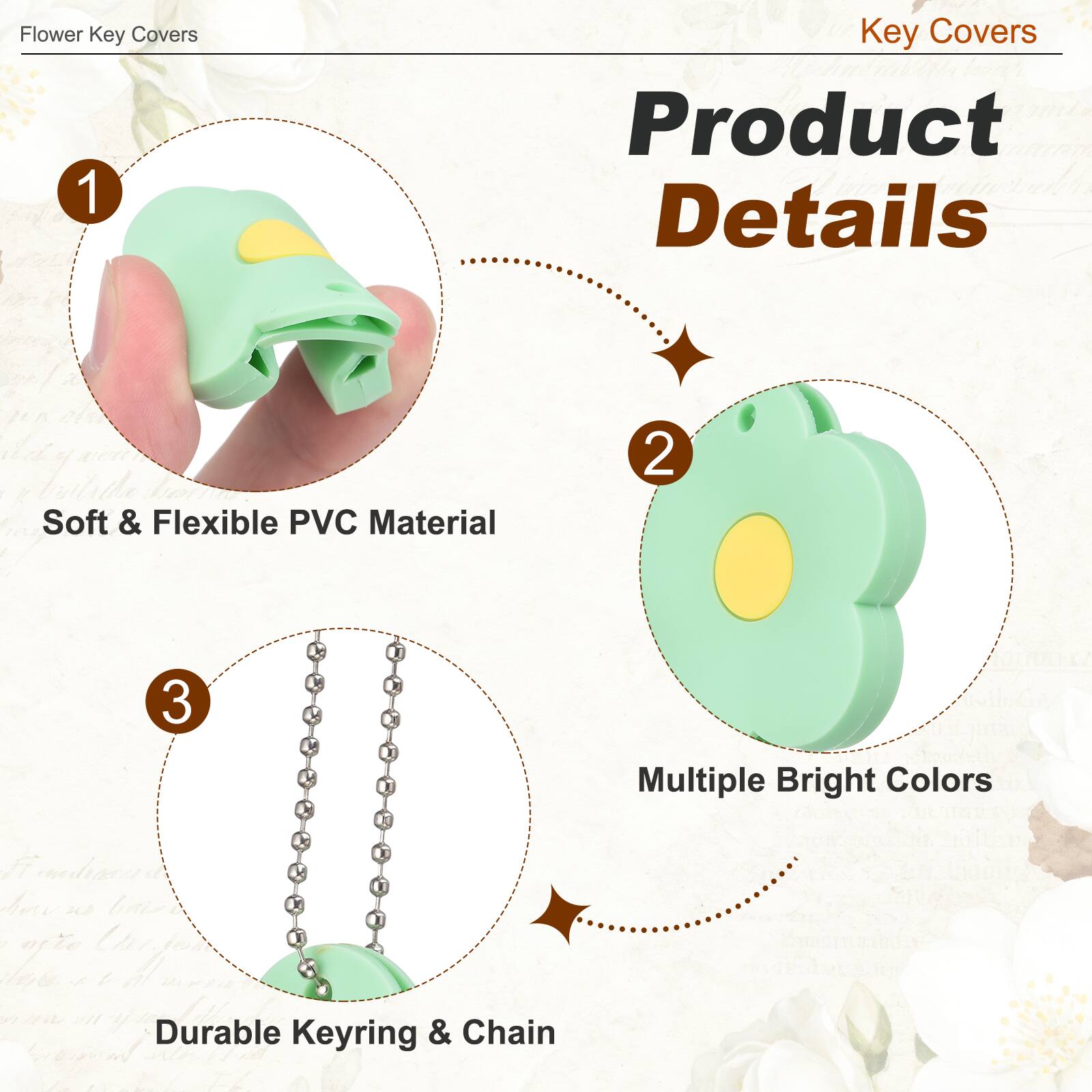 Flower Key Covers

Key Covers

Product Details

1. Soft & Flexible PVC Material
2. Multiple Bright Colors
3. Durable Keyring & Chain