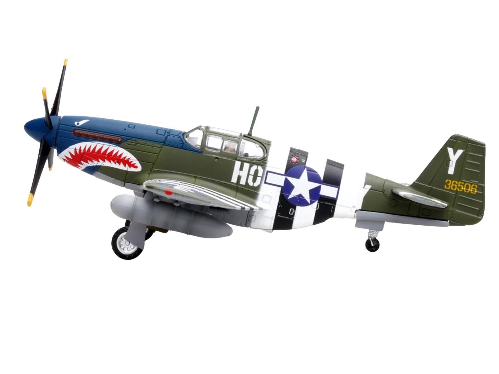 Alt View 1. Legion - North American P-51B Mustang Aircraft "Blue-Nosed Bastards of Bodney" (1944) US Army Air Forces 1/72 Diecast by Legion.