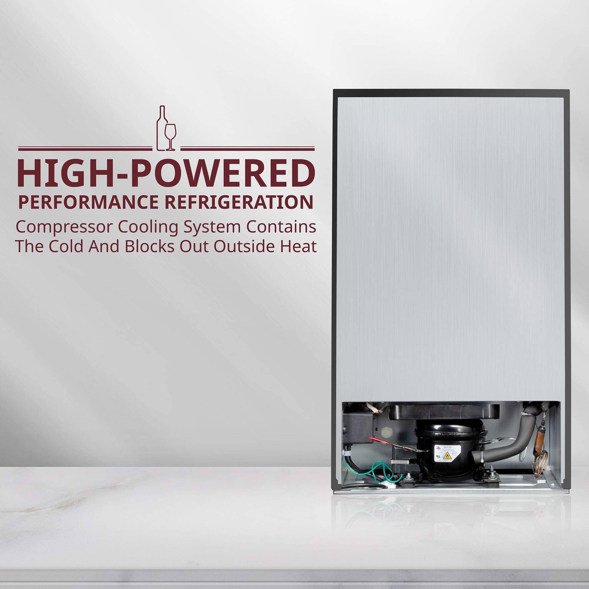 HIGH-POWERED PERFORMANCE REFRIGERATION  
Compressor Cooling System Contains The Cold And Blocks Out Outside Heat
