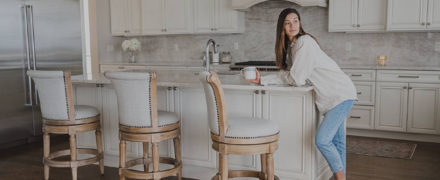 Alt View 1. Maven Lane - 26" Pullman Counter Stool In Weathered Oak Finish With  Fabric Upholstery - Weathered Oak.