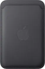 Front. Apple - iPhone FineWoven Wallet with MagSafe - Black.