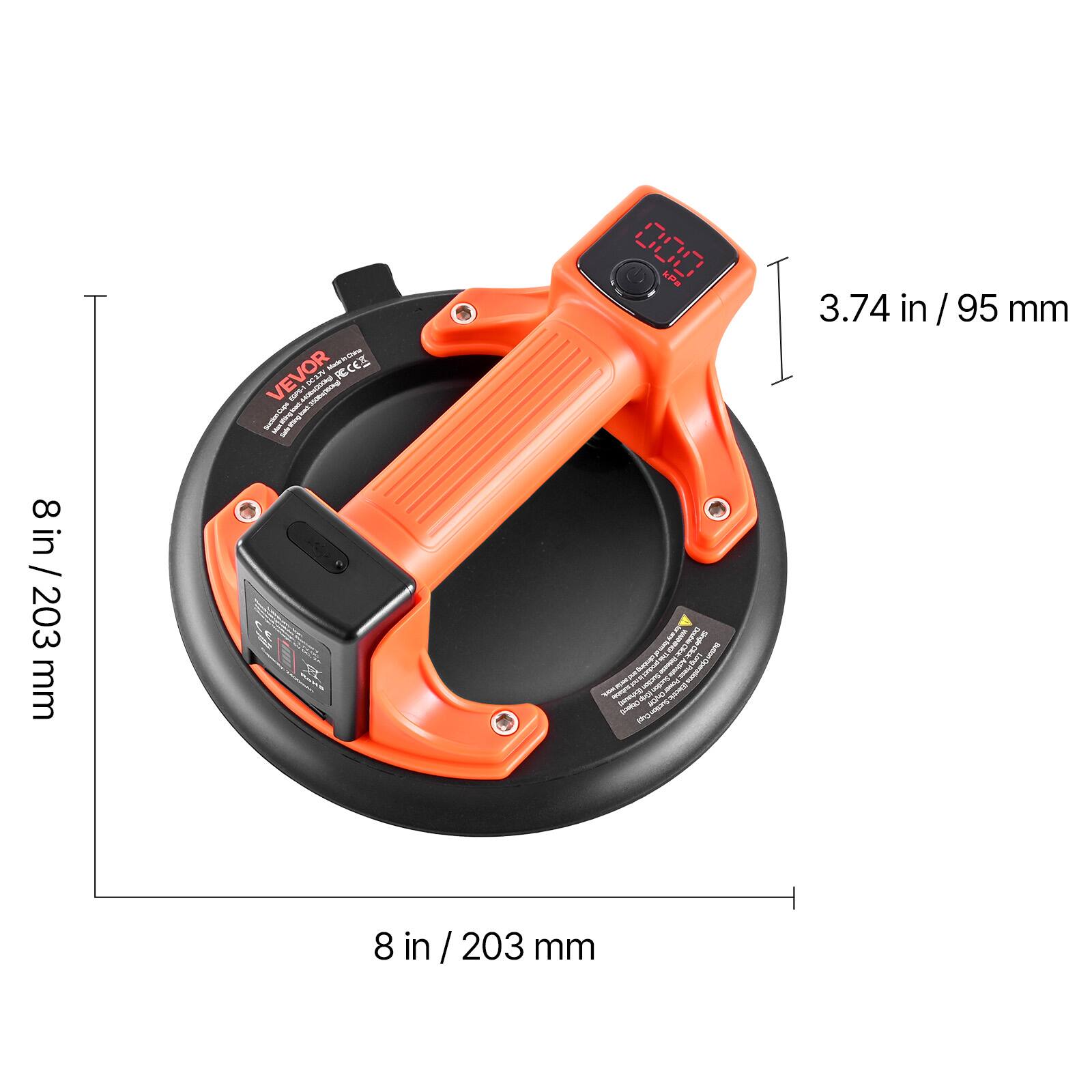8 in / 8 in / 203 mm VEVOR SN RCEZ TE S C -i I 1 I I I MTIS 9 kP# a I I I I I I I - - - - I - - - / a - M I 3.74 in / 95 mm 8 in / 203 mm