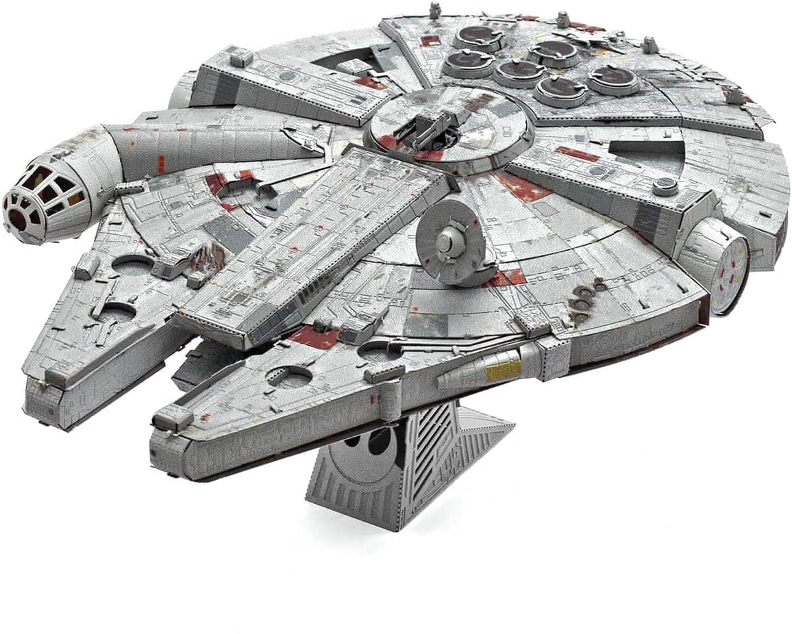 Metal Earth - Premium Series Star Wars Millennium Falcon Color 3D Metal Model Kit Fascinations - Silver