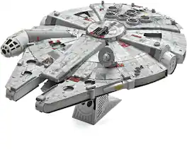 Metal Earth - Premium Series Star Wars Millennium Falcon Color 3D Metal Model Kit Fascinations - Silver