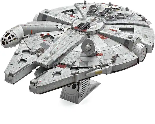 Front. Metal Earth - Metal Earth Premium Series Star Wars Millennium Falcon Color 3D Metal Model Kit Fascinations - Silver.
