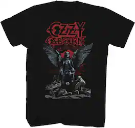 PopMarket - Ozzy Osbourne - Ozzy Osbourne - Rain Angel Wings T-Shirt - Medium Black TS0101OZZA2 - APPAREL - Multicolor