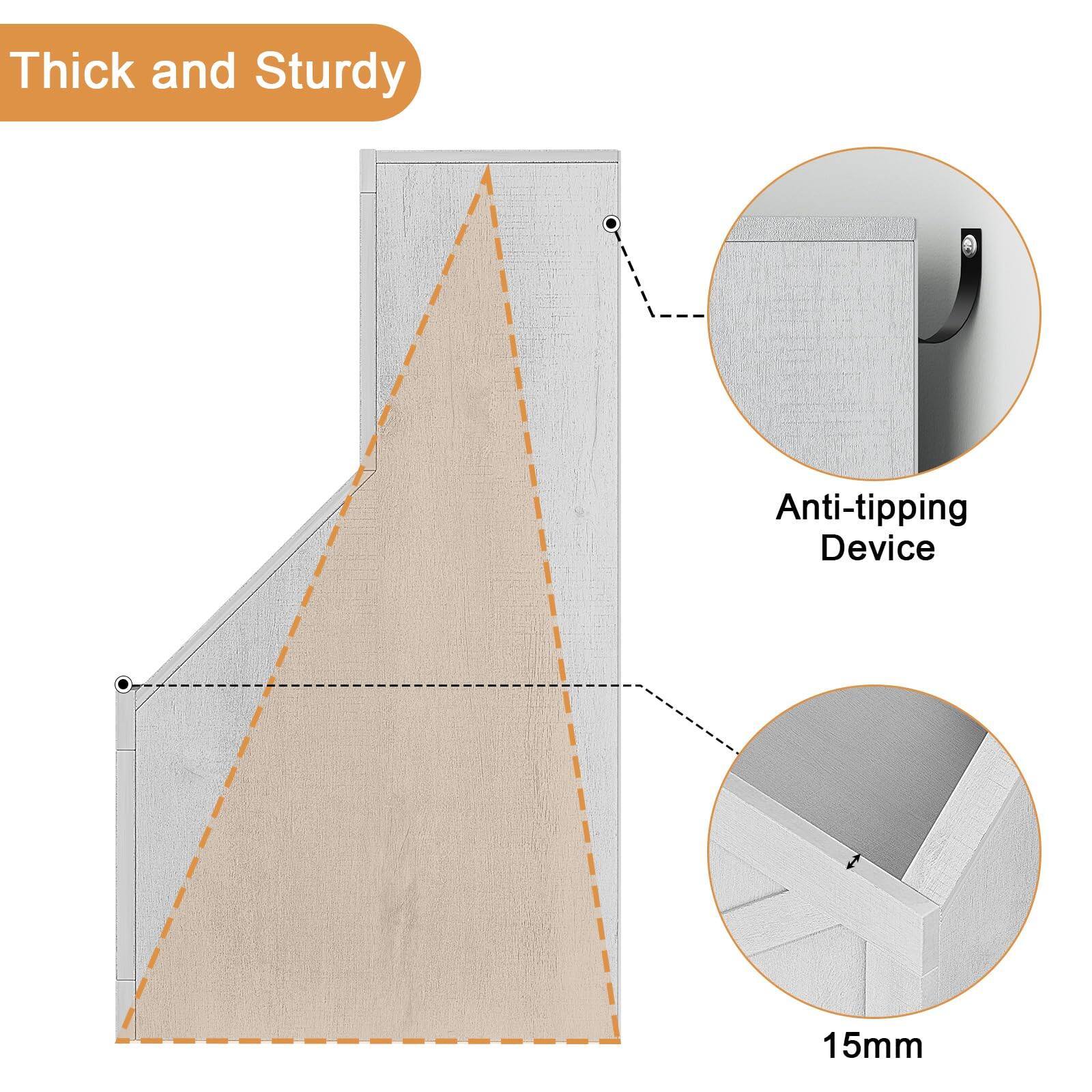 Thick and Sturdy

Anti-tipping Device

15mm