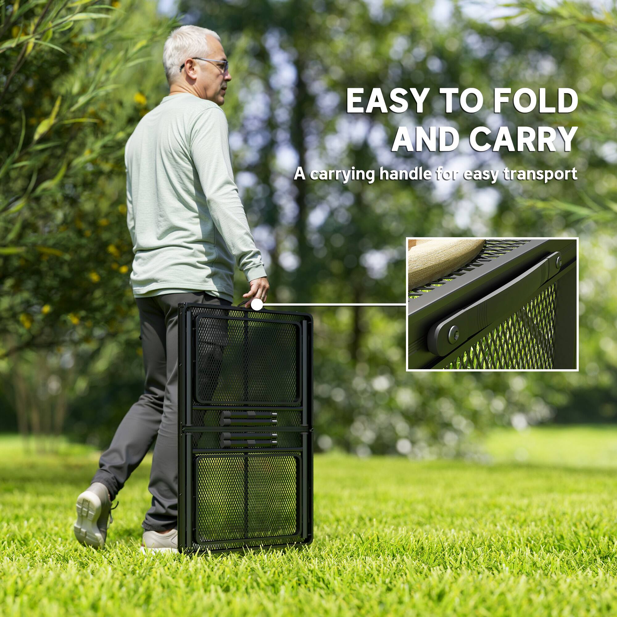 EASY TO FOLD AND CARRY
A carrying handle for easy transport