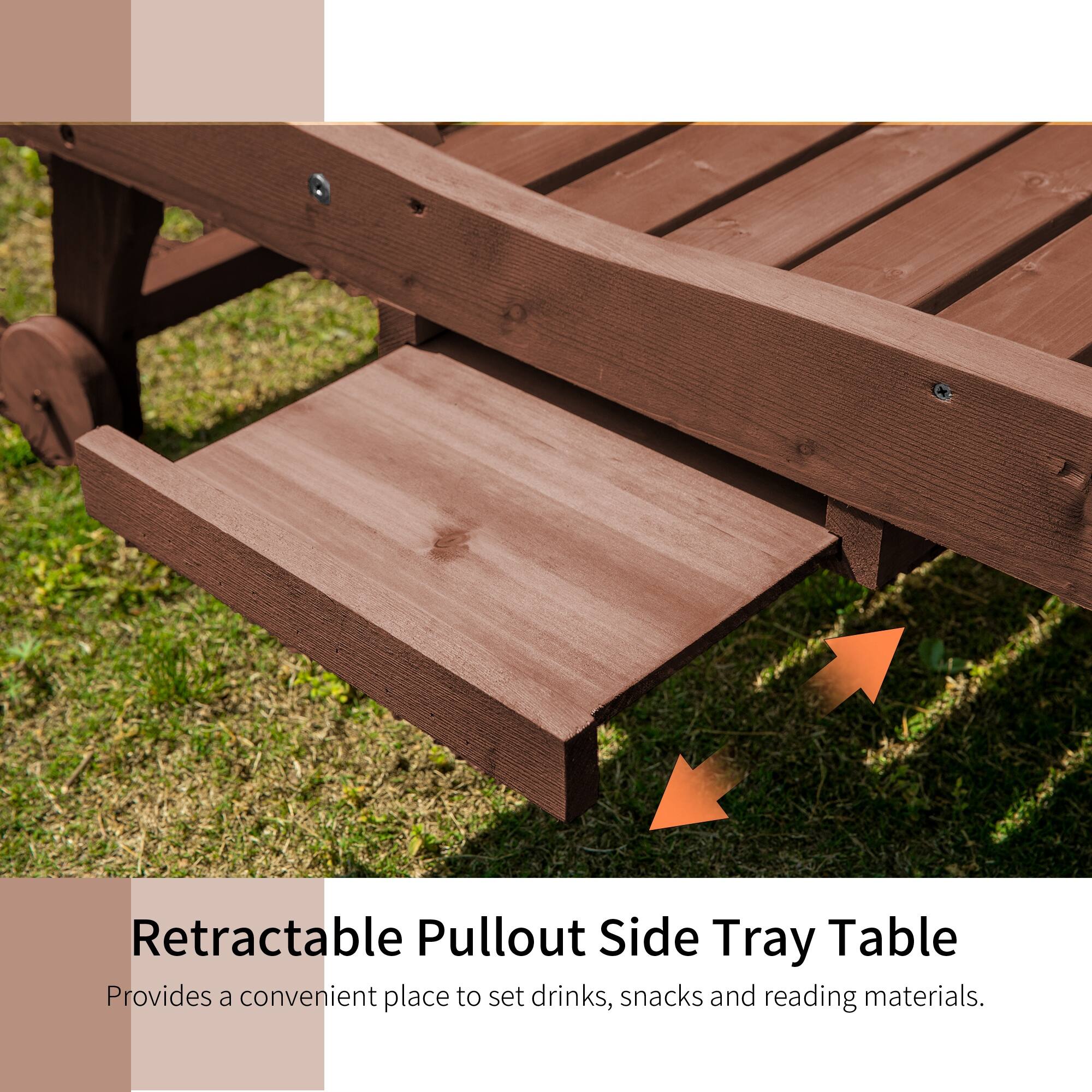 Retractable Pullout Side Tray Table  
Provides a convenient place to set drinks, snacks, and reading materials.