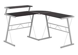 Glintex - Computer Desk, Home Office, Corner, L Shape, Work, Laptop, Laminate, Metal, Contemporary, Modern - Espresso