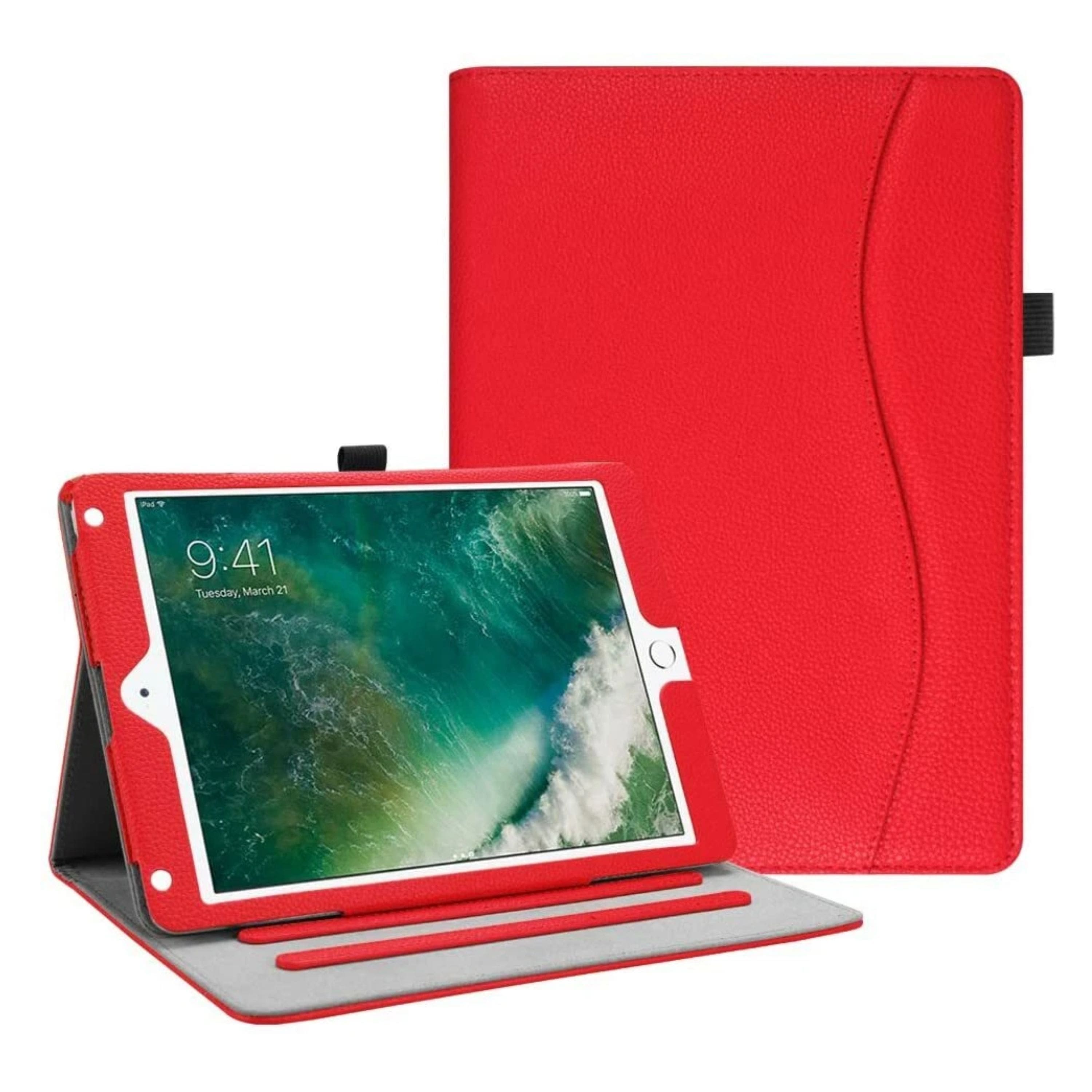 Kitcheniva - Leather Folio Cover Case For iPad 5th/iPad 6th/iPad Air 1st/iPad Air 2 - Red