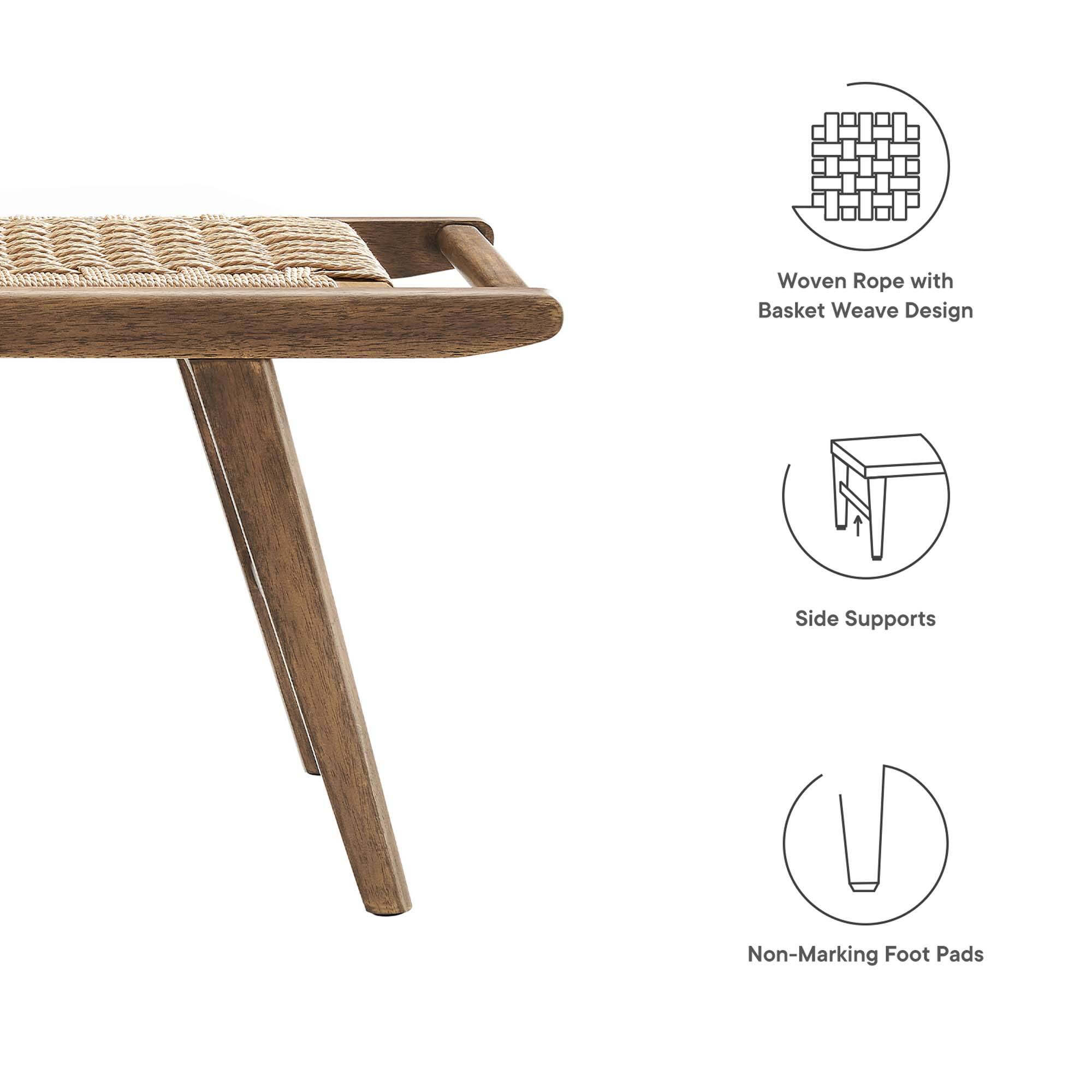 - Woven Rope with Basket Weave Design
- Side Supports
- Non-Marking Foot Pads