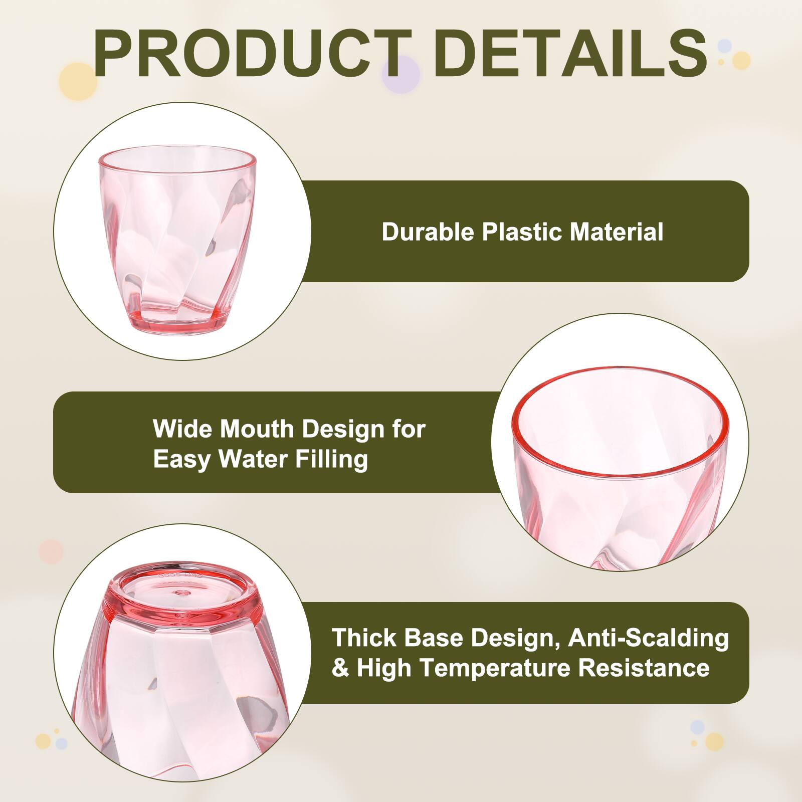 PRODUCT DETAILS

- Durable Plastic Material
- Wide Mouth Design for Easy Water Filling
- Thick Base Design, Anti-Scalding & High Temperature Resistance